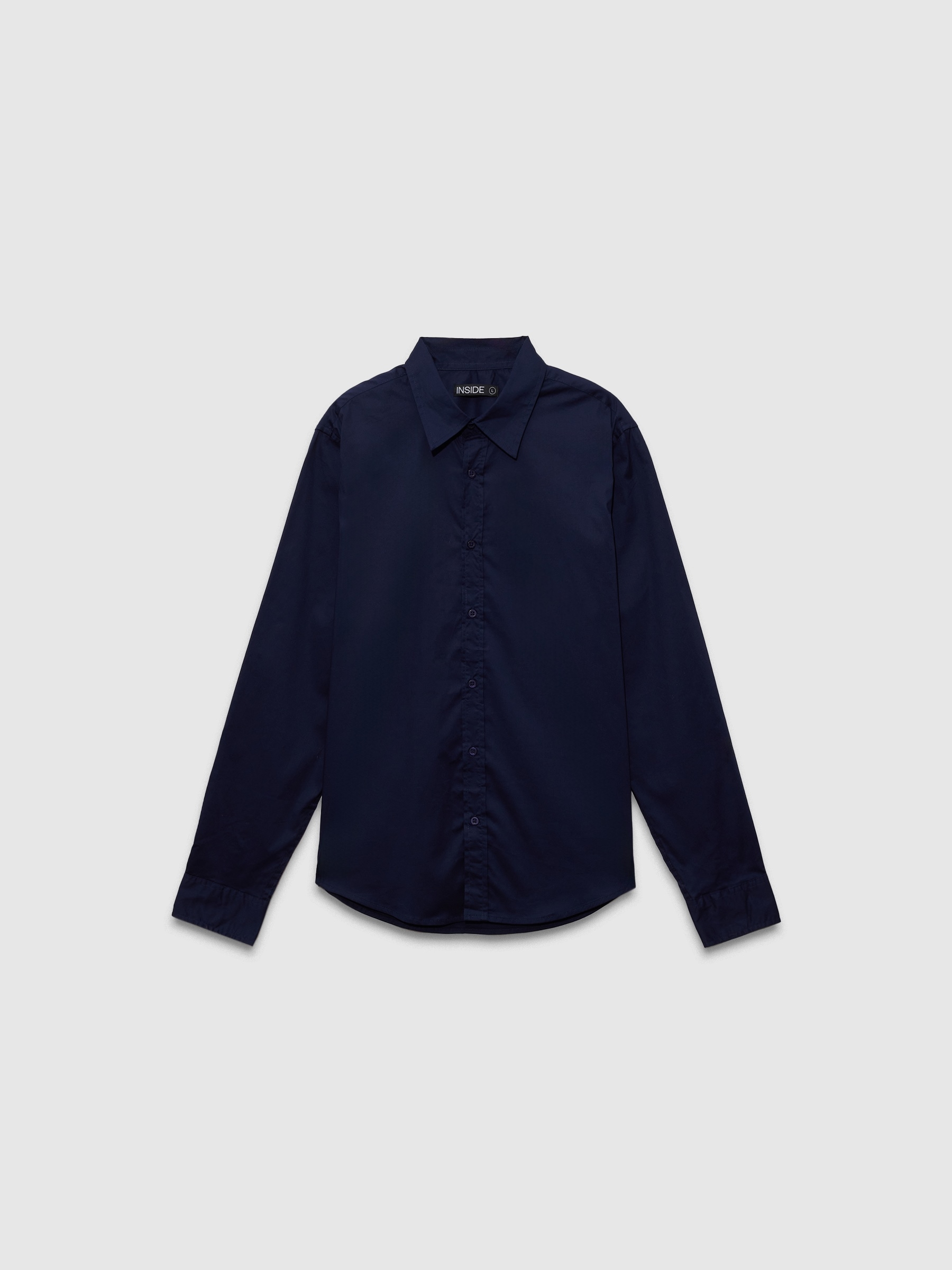 Basic long sleeve shirt blue middle front view
