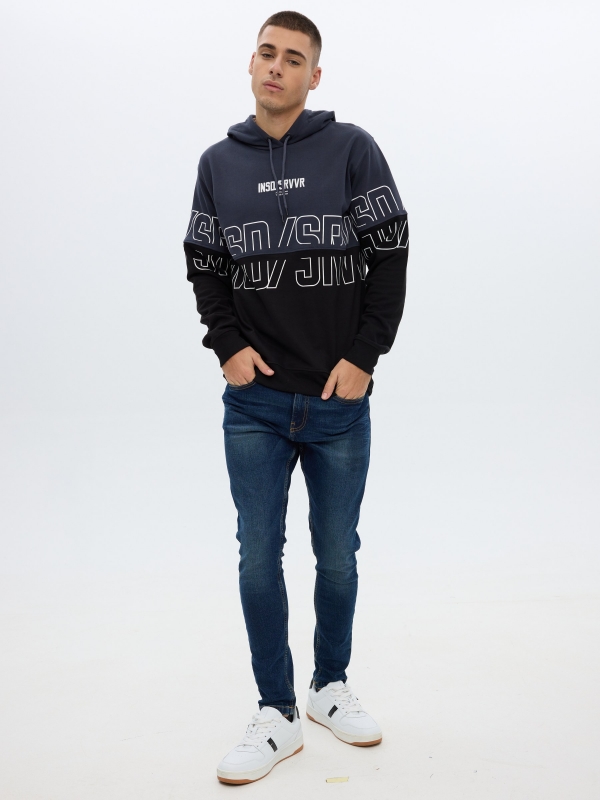 Letter printed sweatshirt black general front view