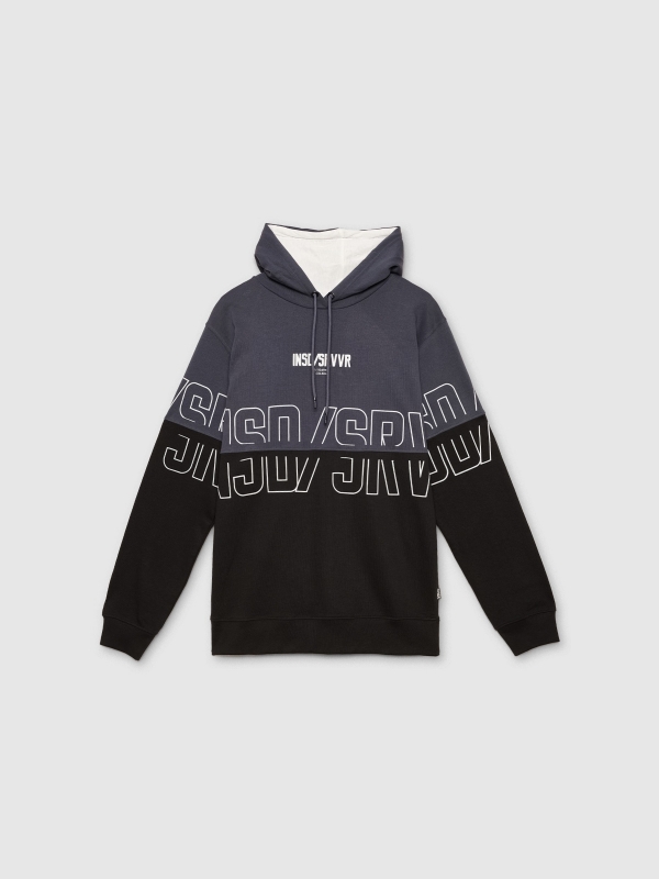  Letter printed sweatshirt black front view