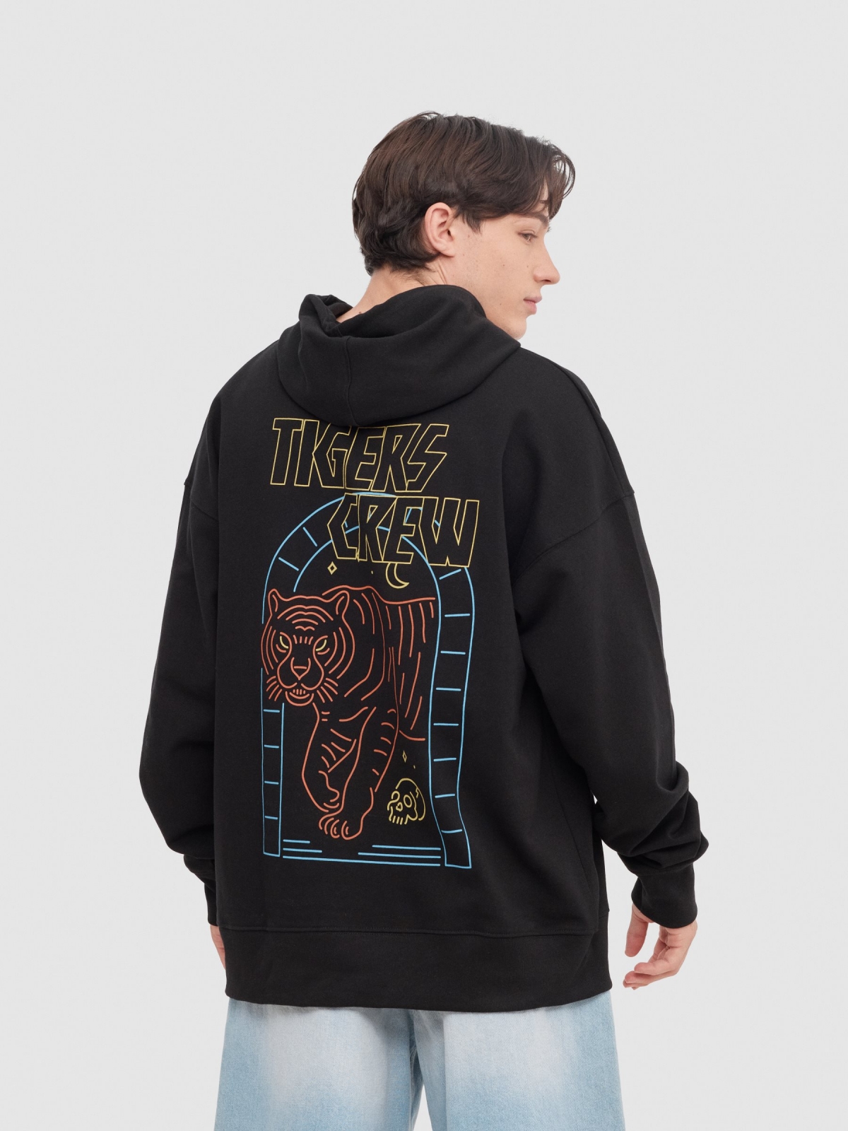 Sudadera Tigers Crew negro vista media trasera