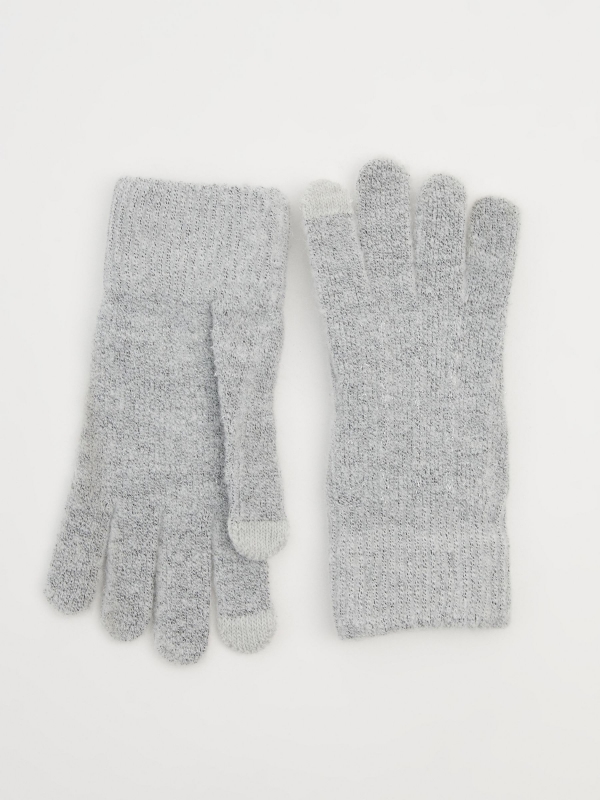 Guantes brillo  táctil gris