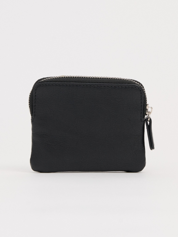 Black leather effect purse black