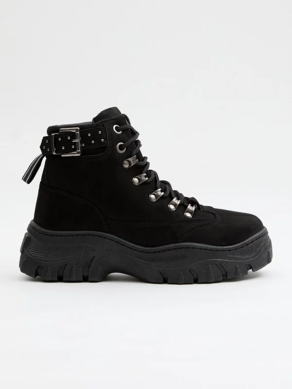 Bota plataforma de moda casual preto