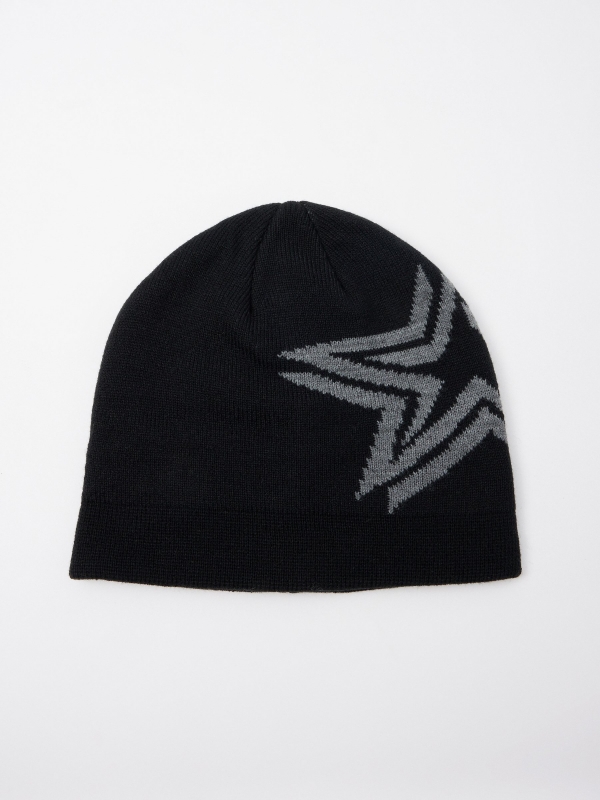 Gorro preto com estrela preto