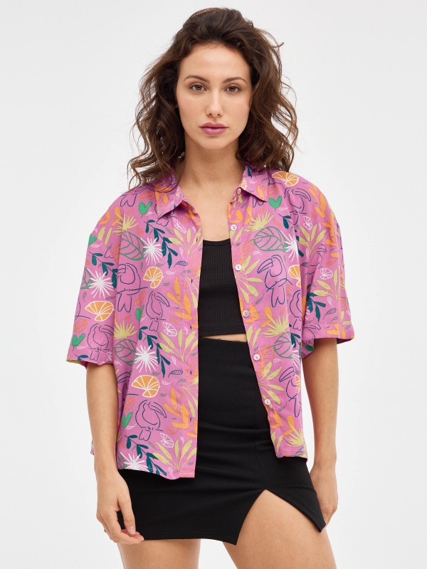 Tucan Crop Print Shirt