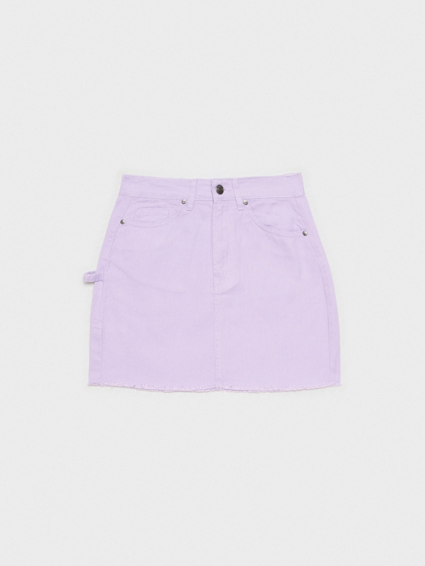  Denim skirt with pleated hem mauve