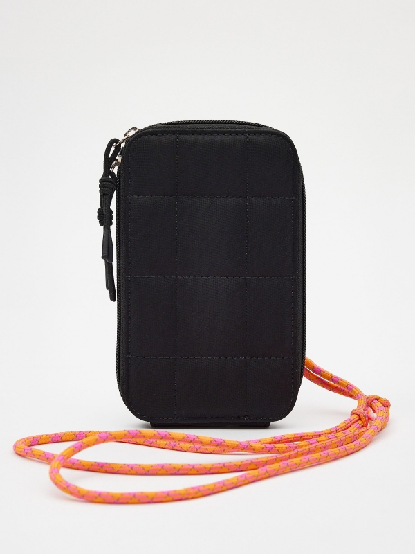 Bolso mini cordón naranja negro
