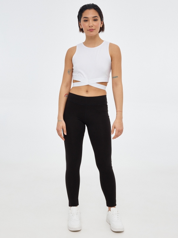 Legging com detalhe de malha