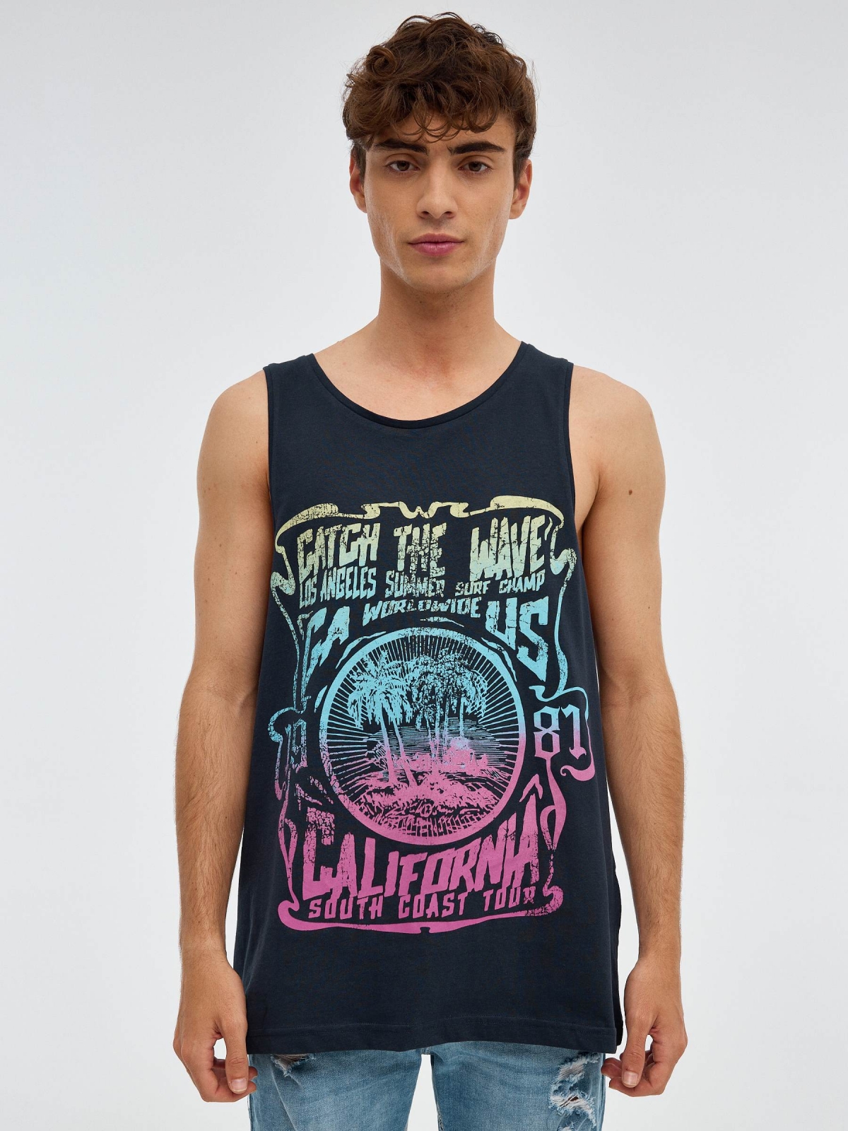 Camiseta South Coast azul marino vista media frontal