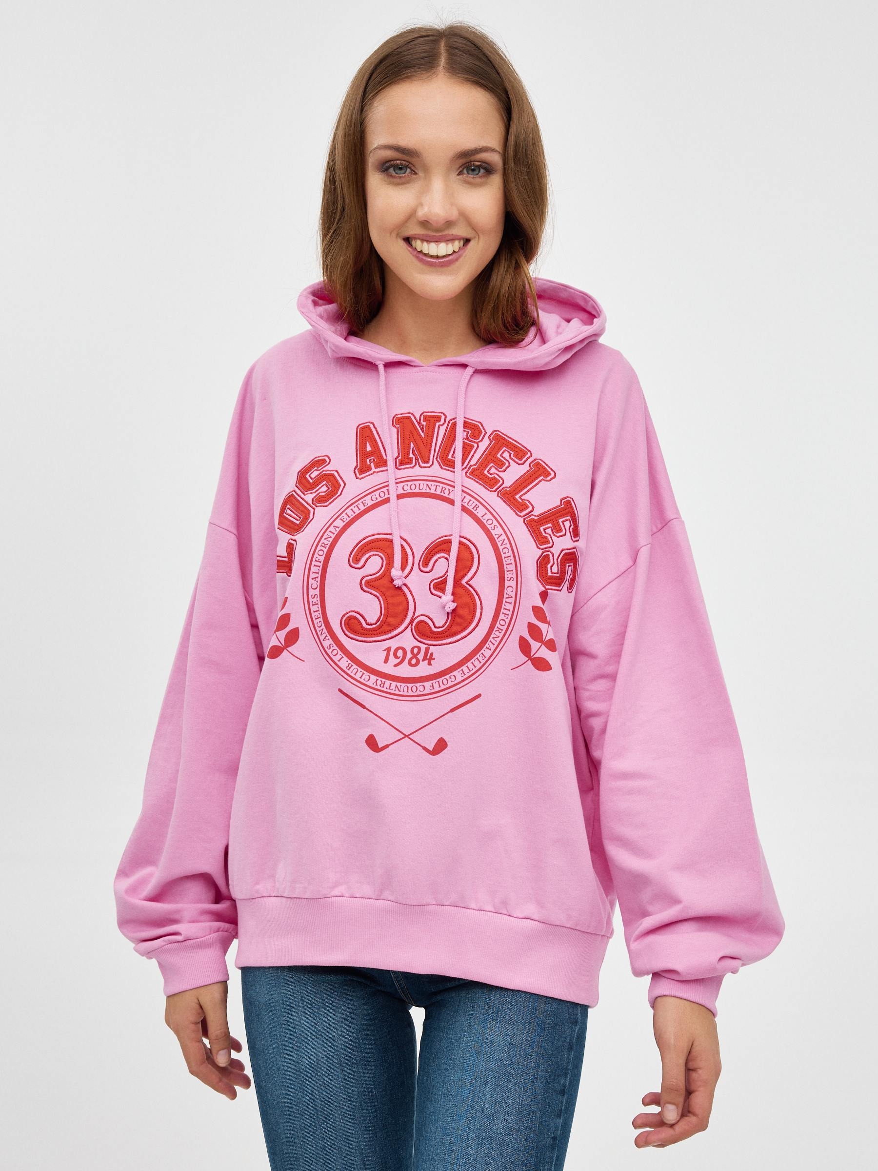 Los Ángeles sweatshirt pink middle front view