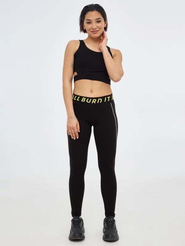 Legging All burn it preto vista meia frontal