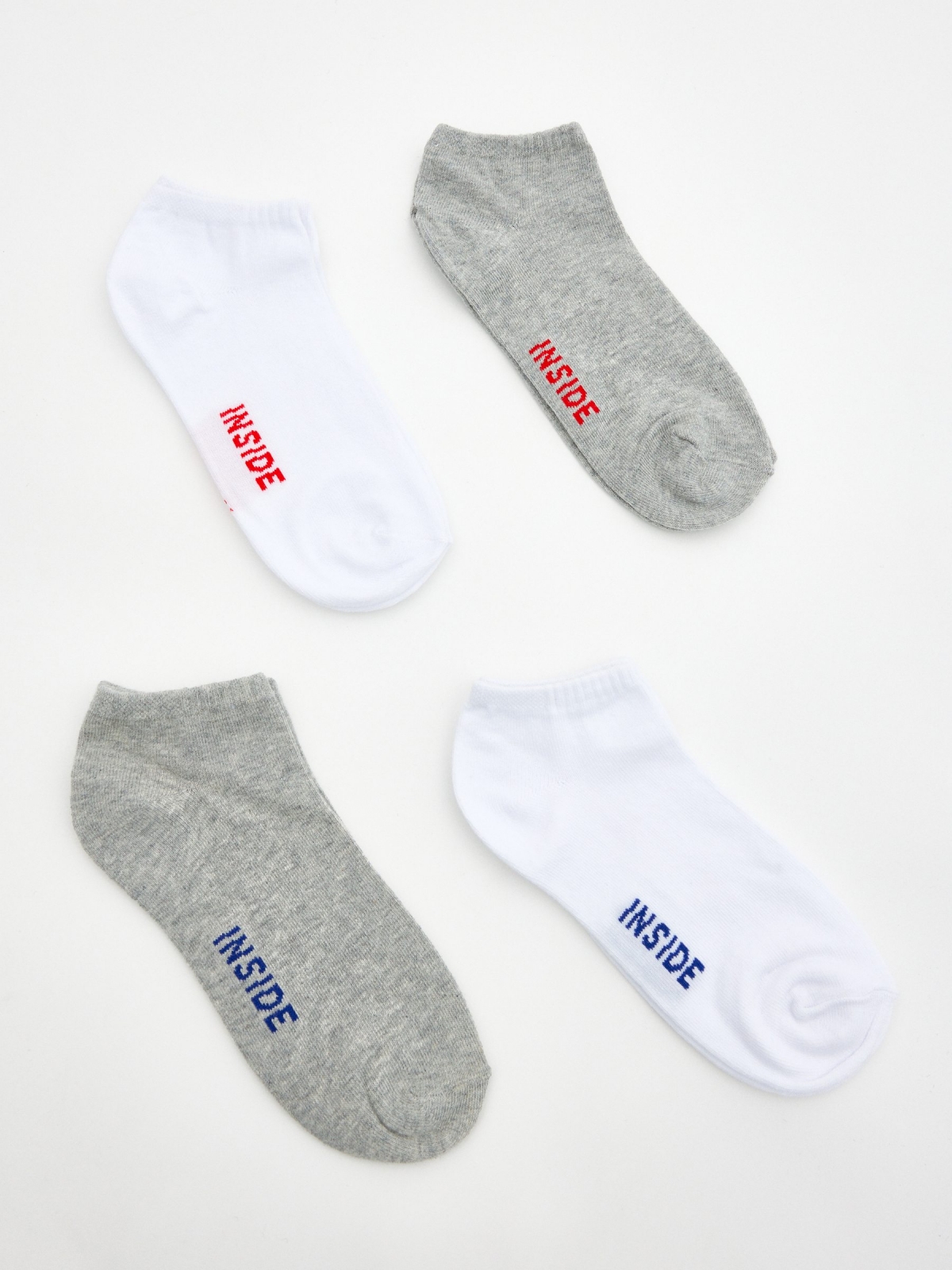 Pack 4 ankle socks multicolor front view