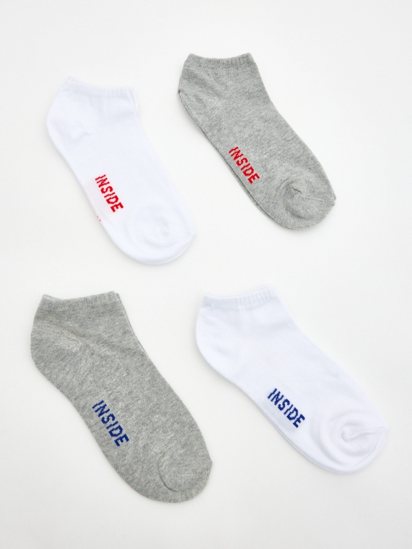 Pack 4 ankle socks multicolor front view