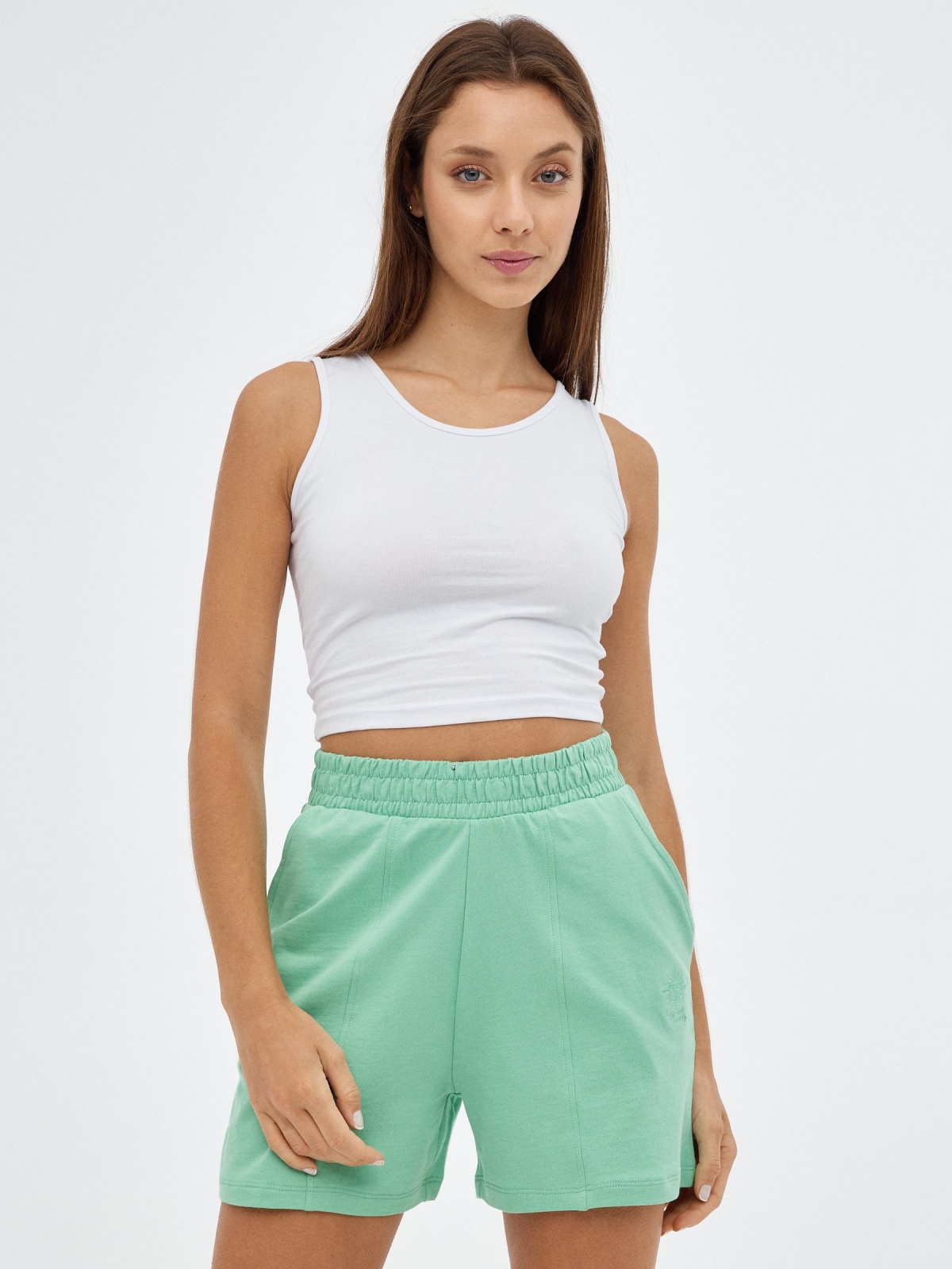 Plush green shorts