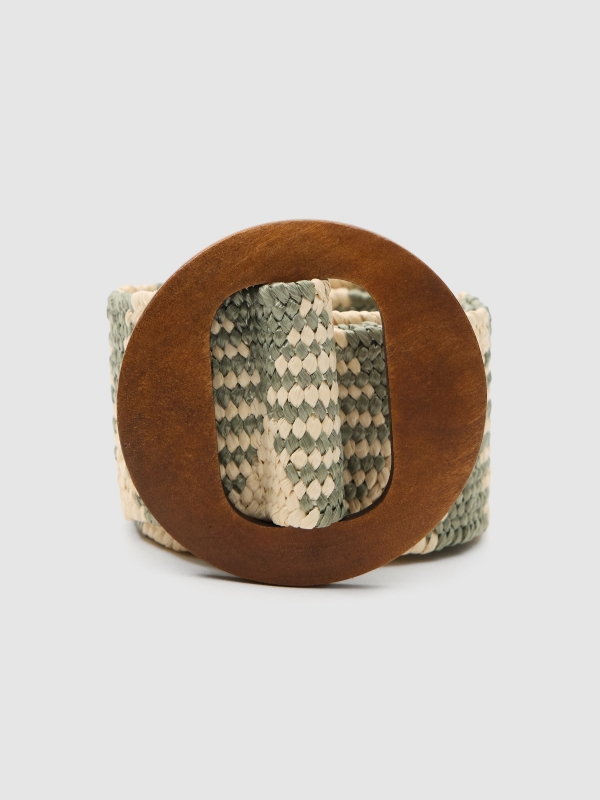 Two-tone raffia belt