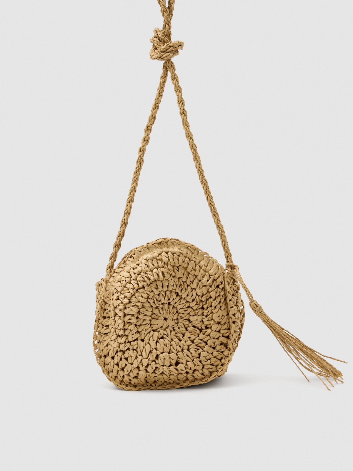 Round jute bag brown