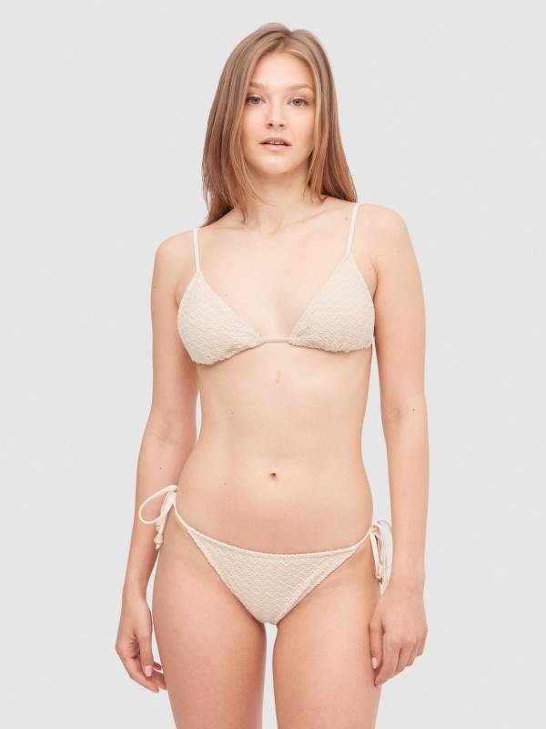 Braguita bikini crochet blanco roto vista media frontal