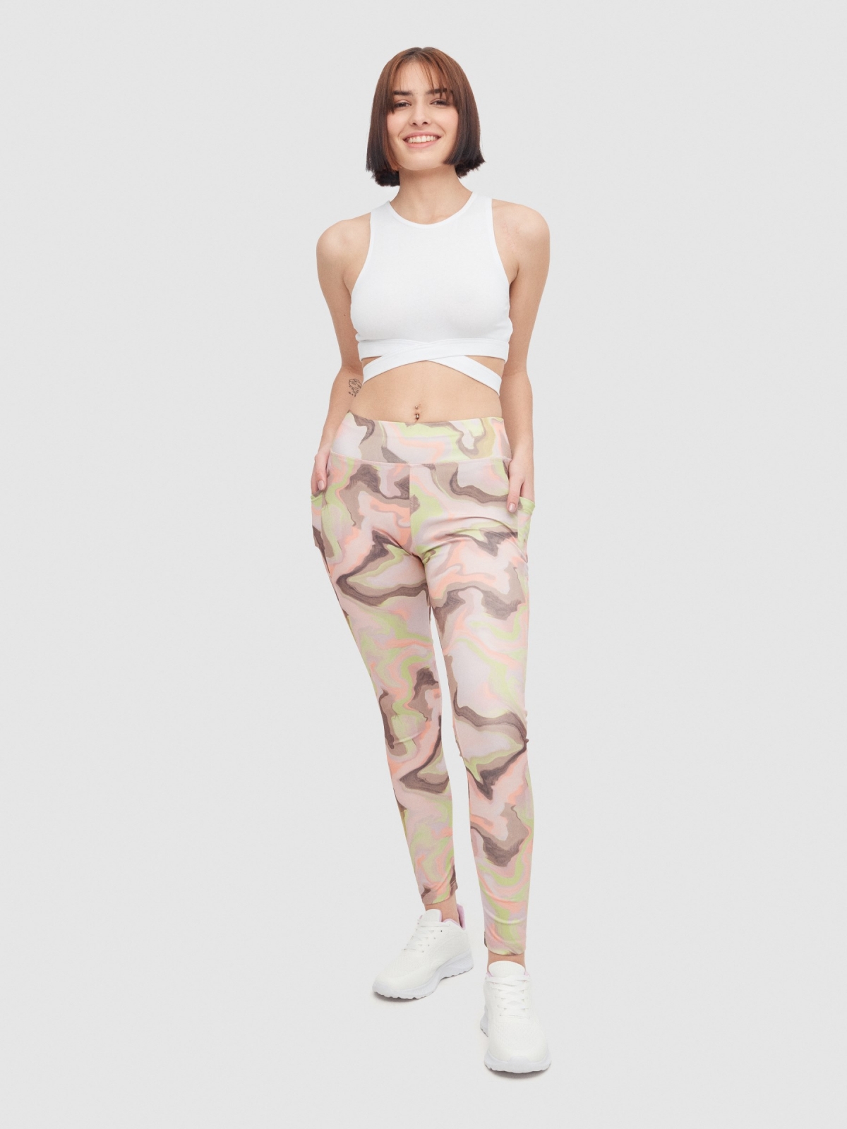 Leggings com estampa camuflada