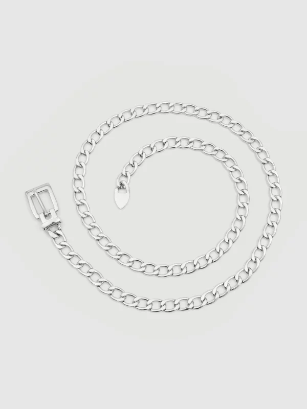 Silver chain belt