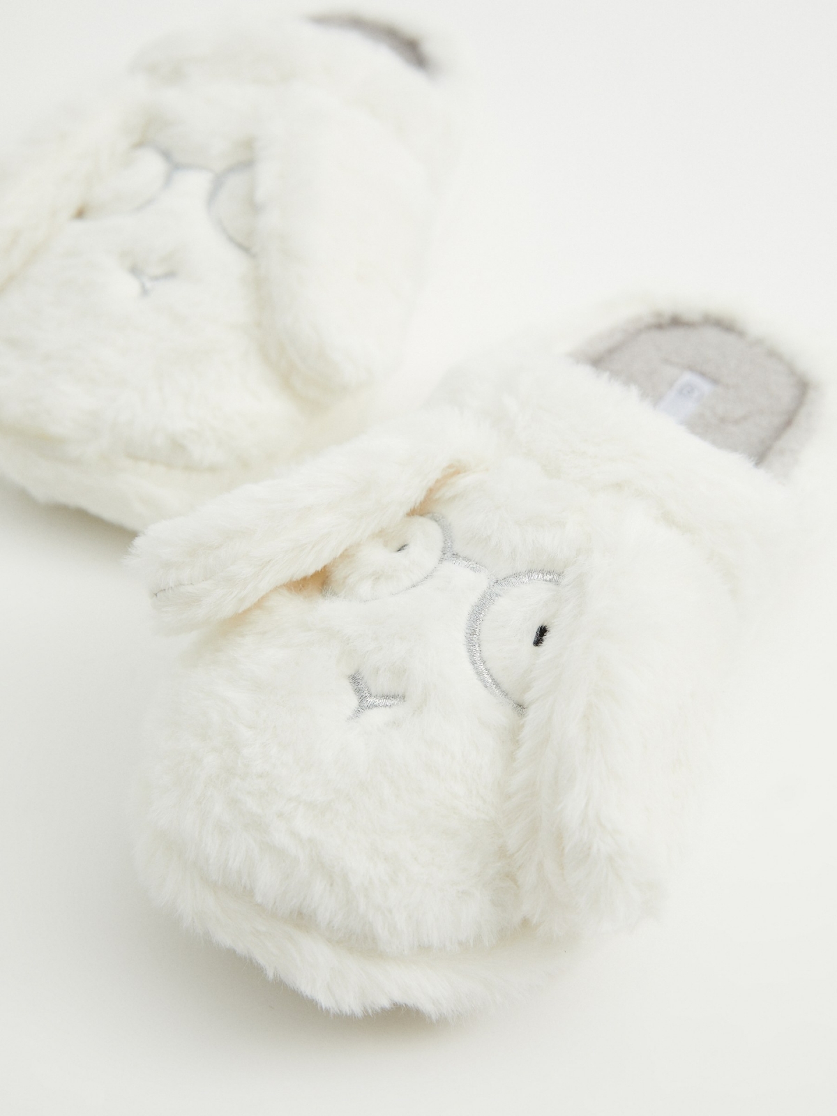 Bunny Slippers white detail view