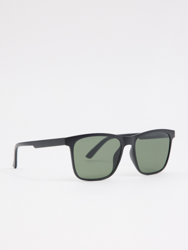 Square frame sunglasses black detail view