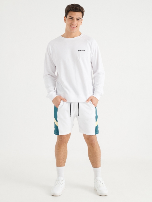 Blocks jogger shorts white front view