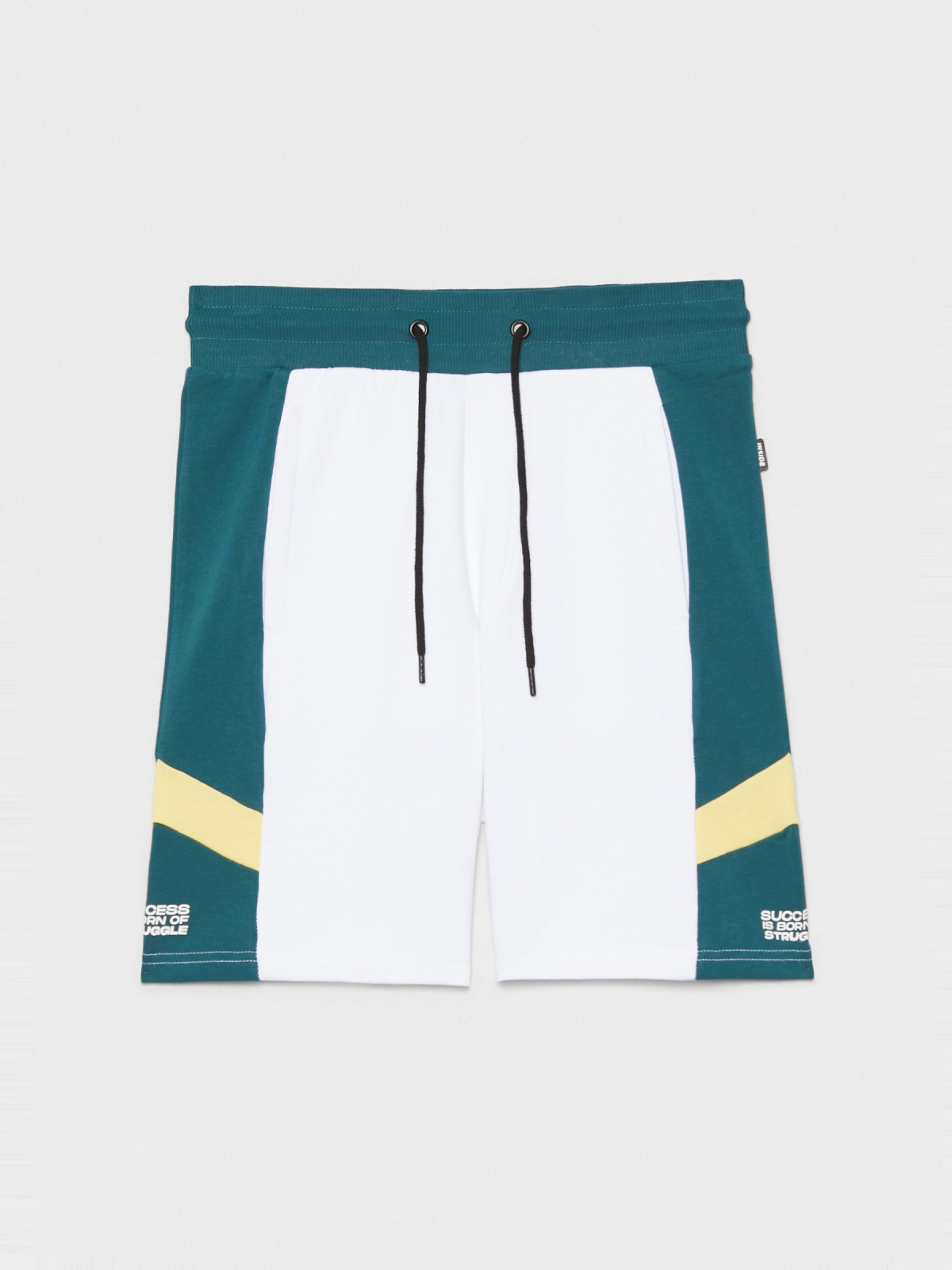  Bermuda jogger blocos de cor branco