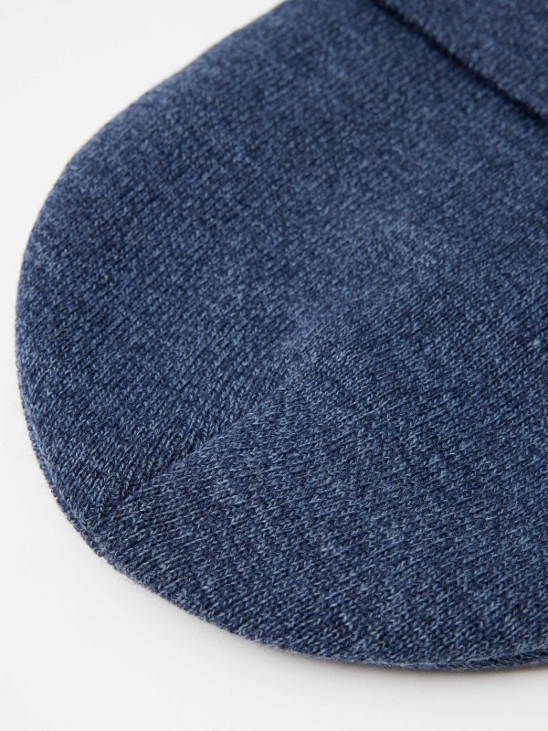 Blue fleece lined hat indigo detail view