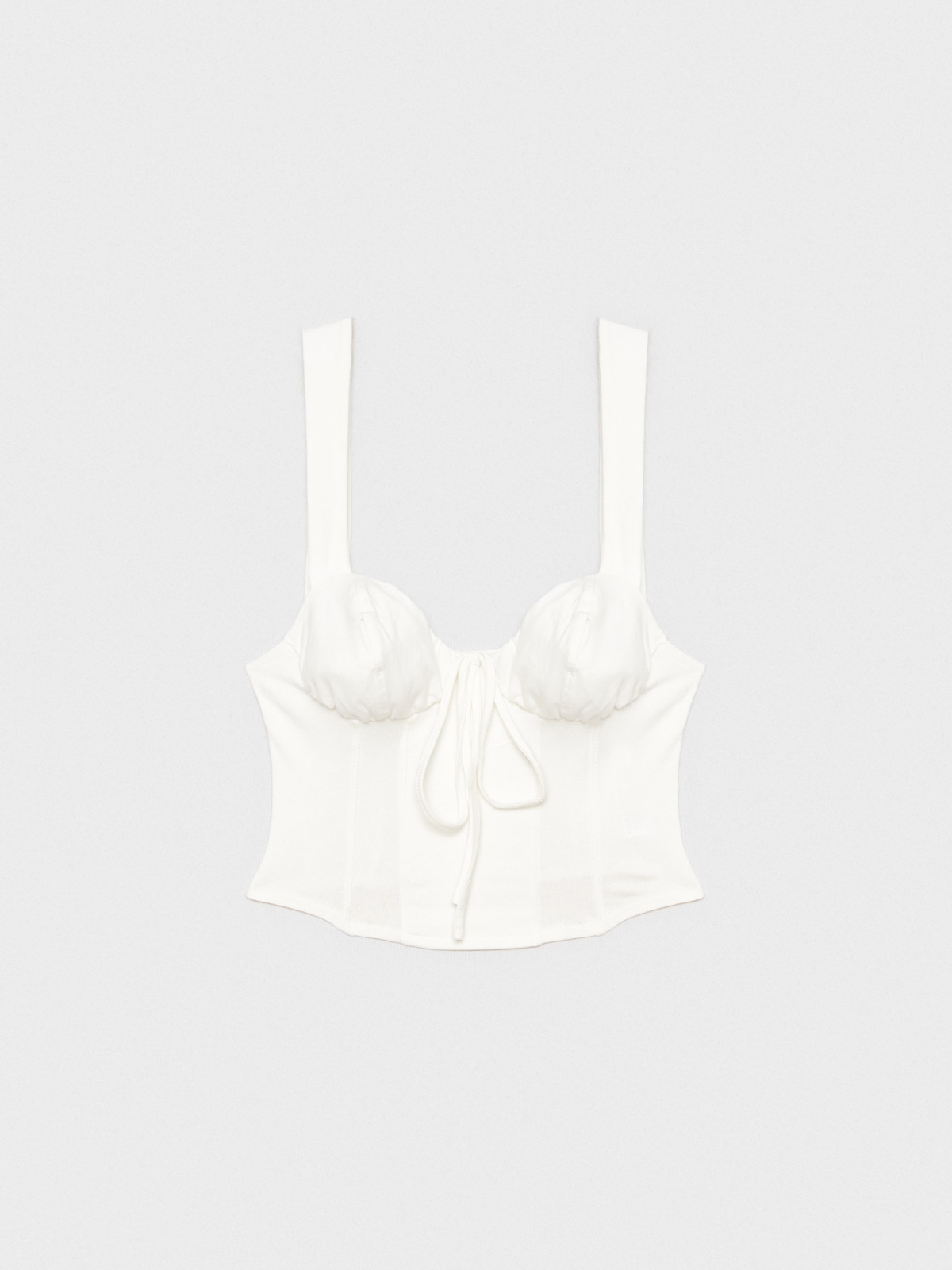  Crop top corset wide straps off white