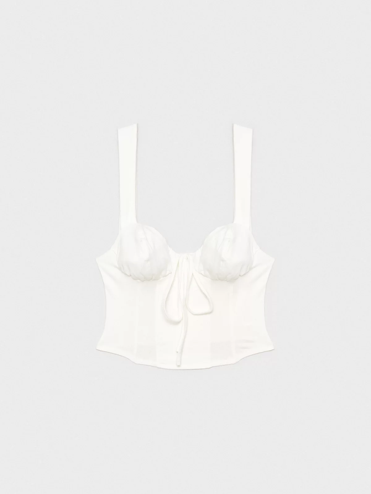  Crop top de alças largas off white