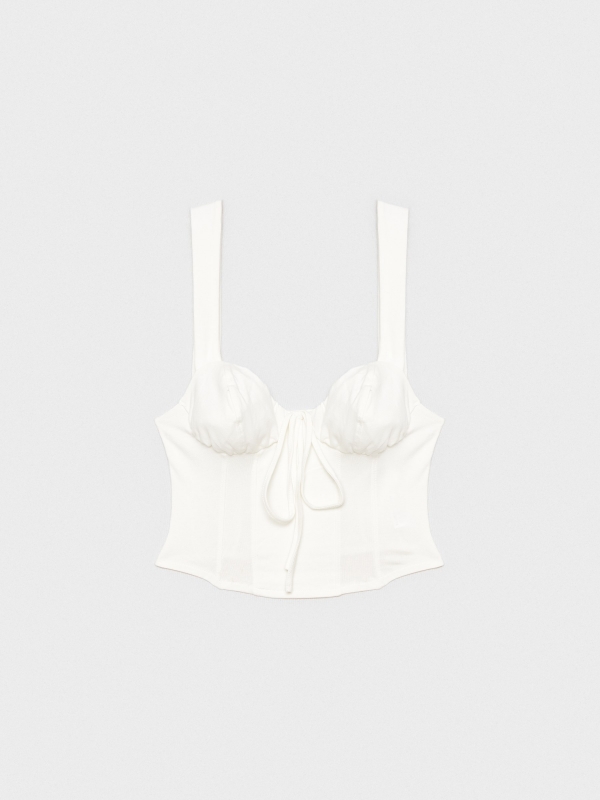  Crop top corset wide straps off white