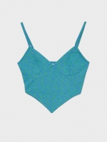 %Pto% Psychedelic V-neck crop top blue