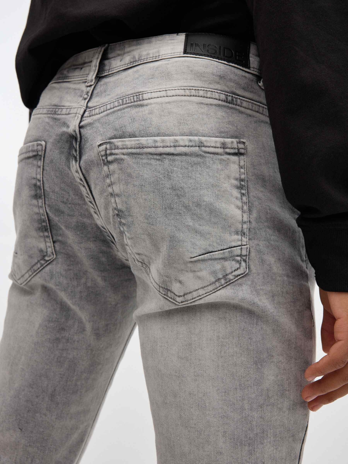 Light gray slim jeans grey detail view