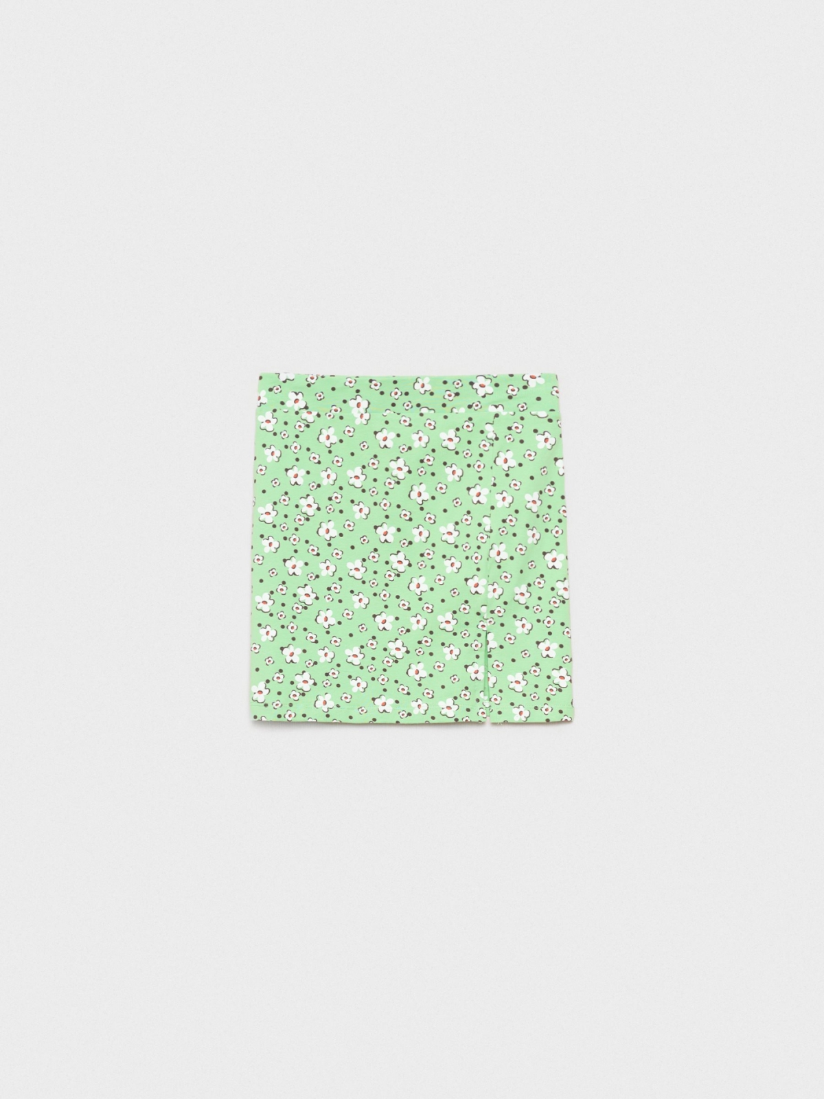  Falda mini print flores verde verde claro