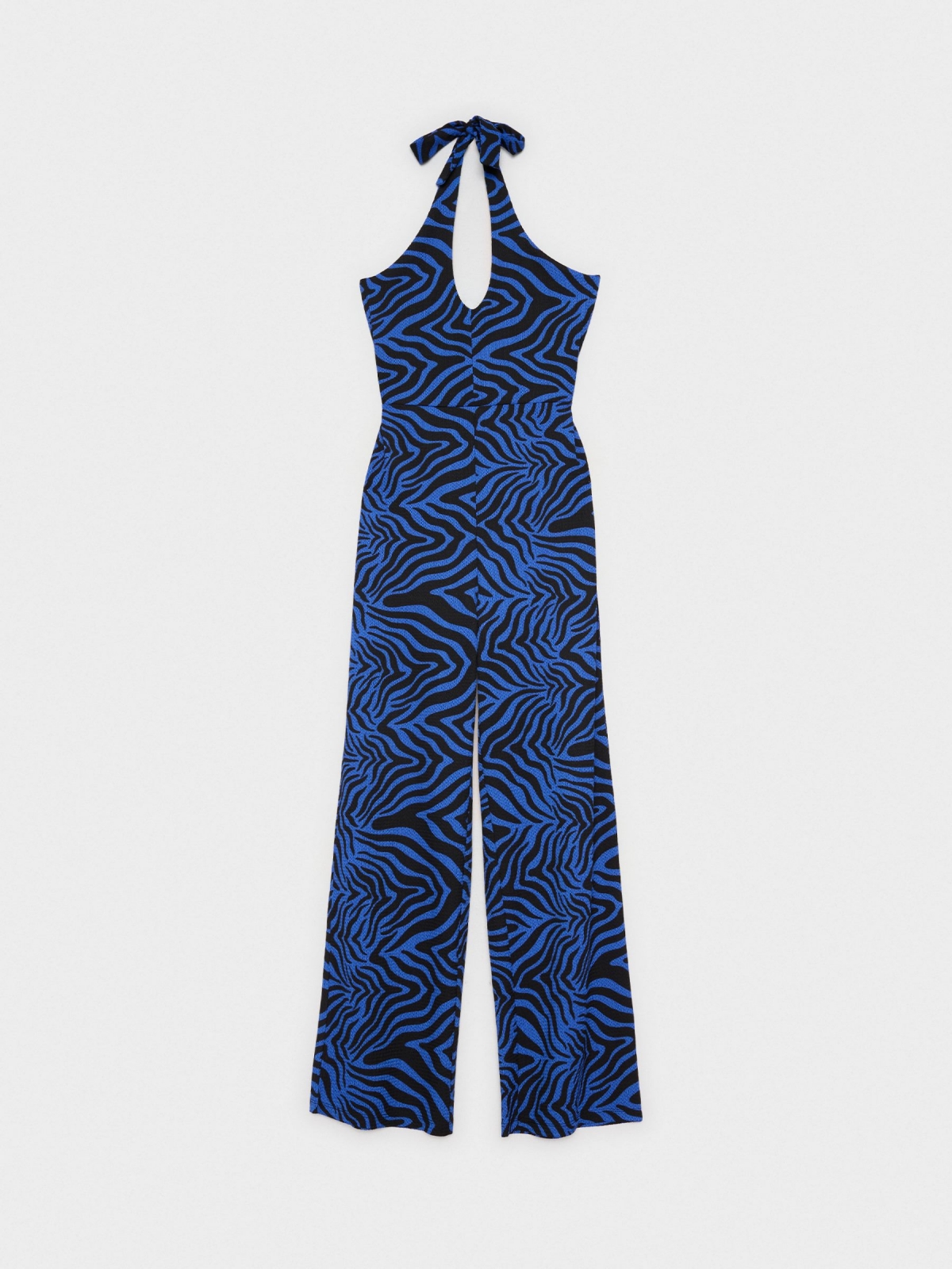  Blue animal print jumpsuit electric blue