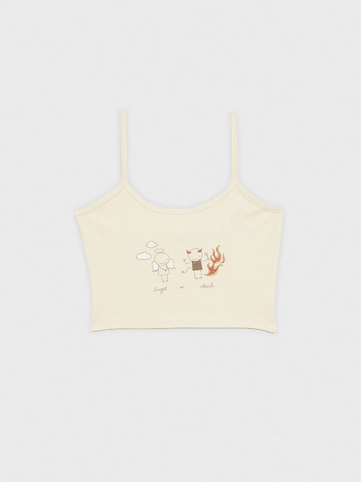  Crop top Angel or Devil areia