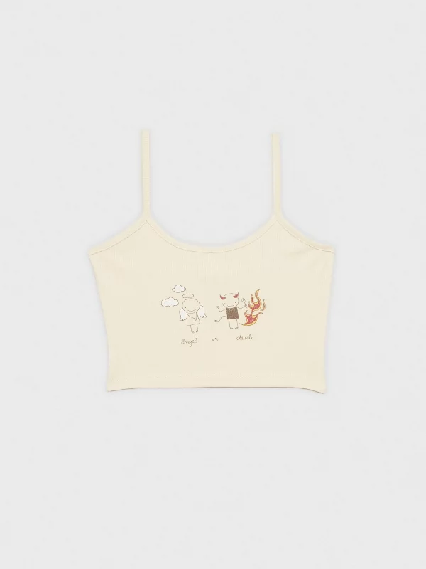  Crop top Angel or Devil areia