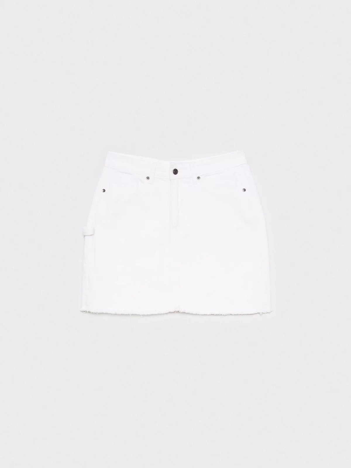  Denim skirt with pleated hem white