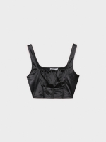 %Pto% Satin Bustier Top black
