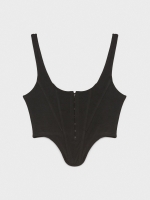 %Pto% Top corset corchetes negro