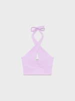 %Pto% Crop top de malha assimétrico malva