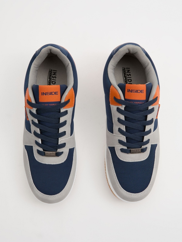 Combined casual sneaker navy zenithal view