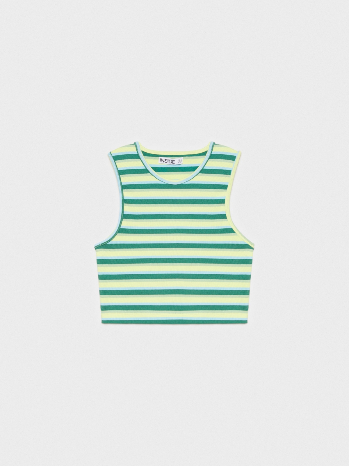  Crop top sem riscas verde claro