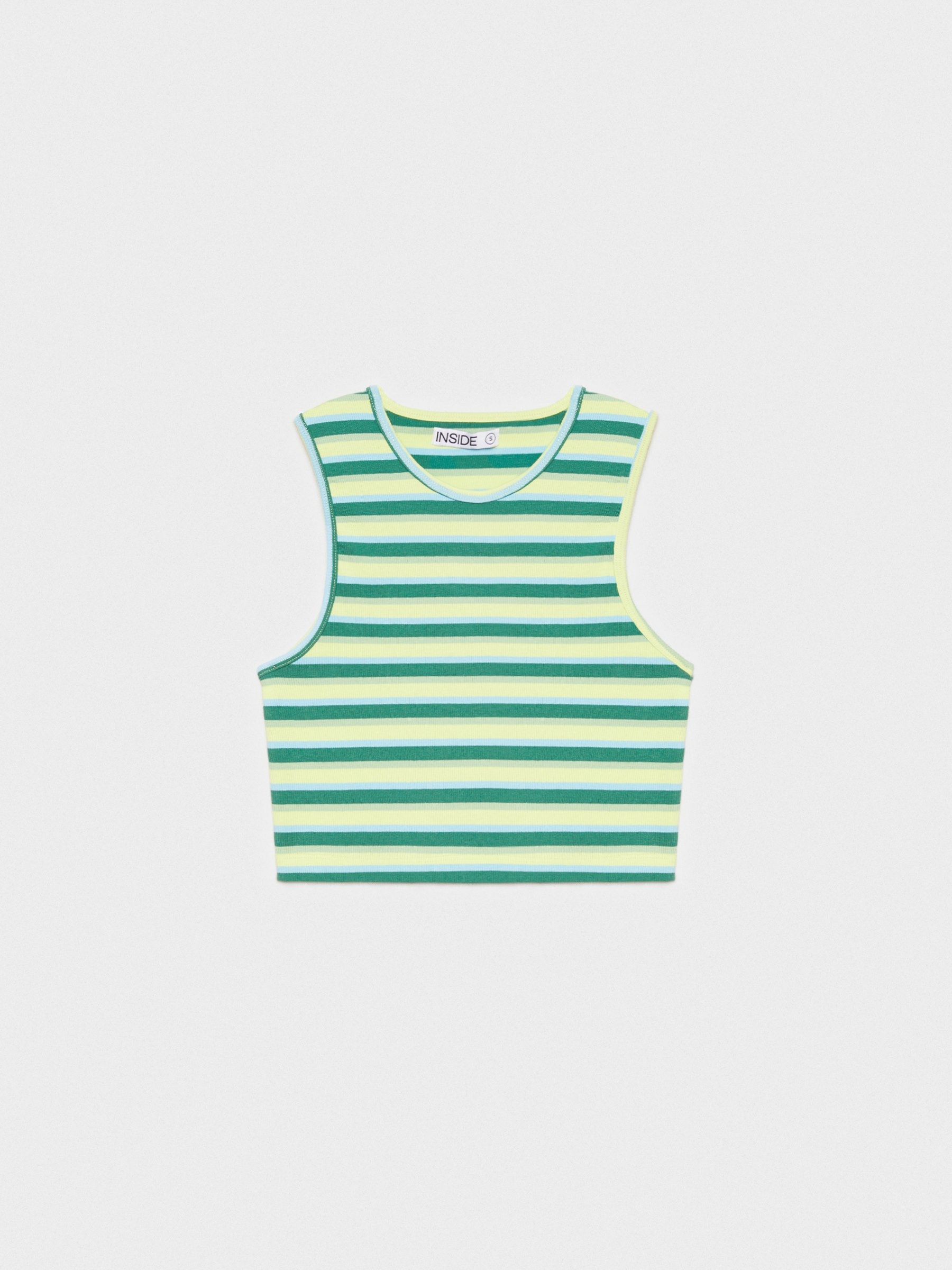 Crop top without stripes light green middle front view