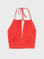 %Pto% Top halter abertura rojo