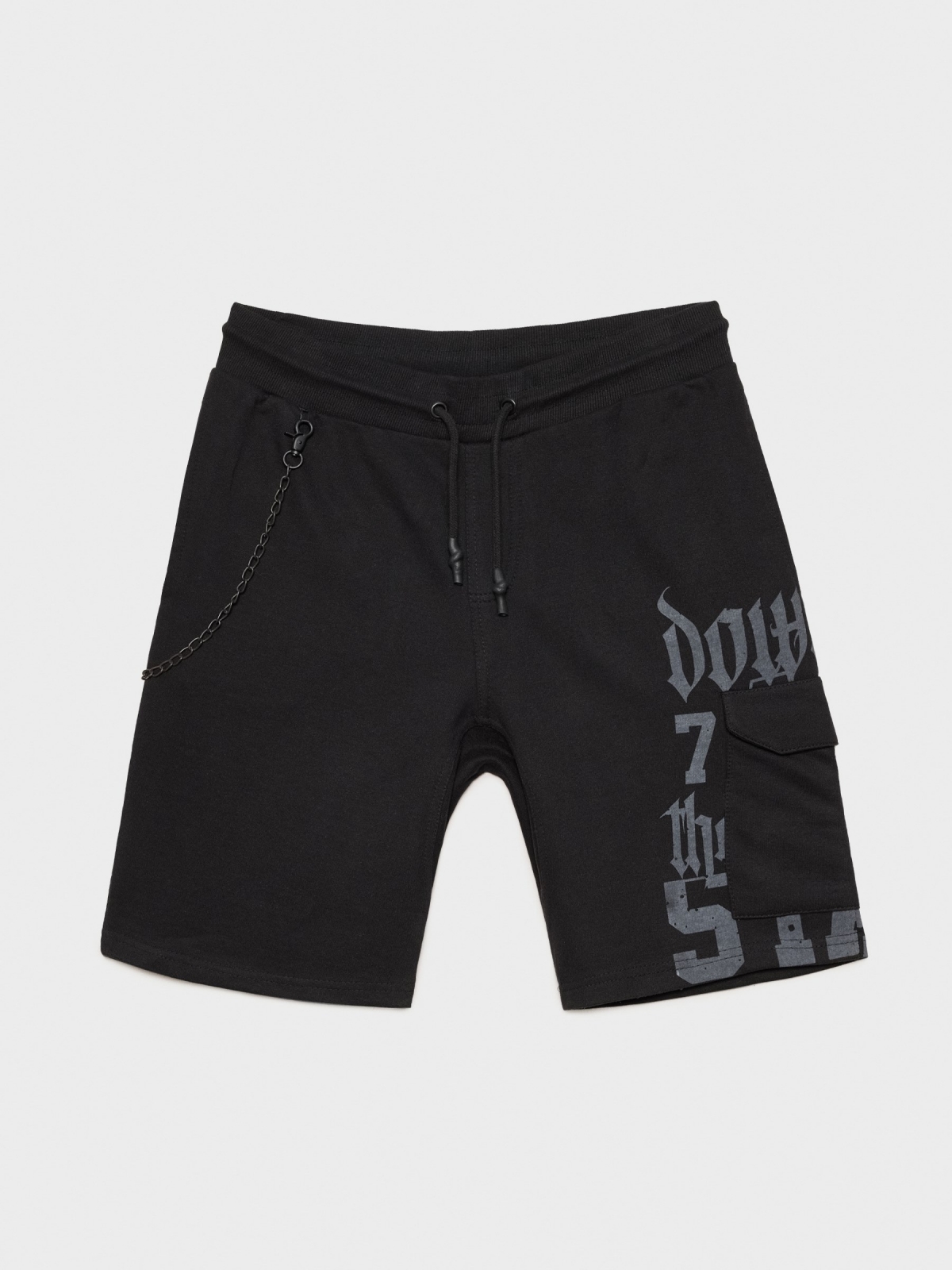  Bermuda jogger con cadena negro