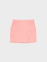 %Pto% Falda mini slim con abertura rosa claro