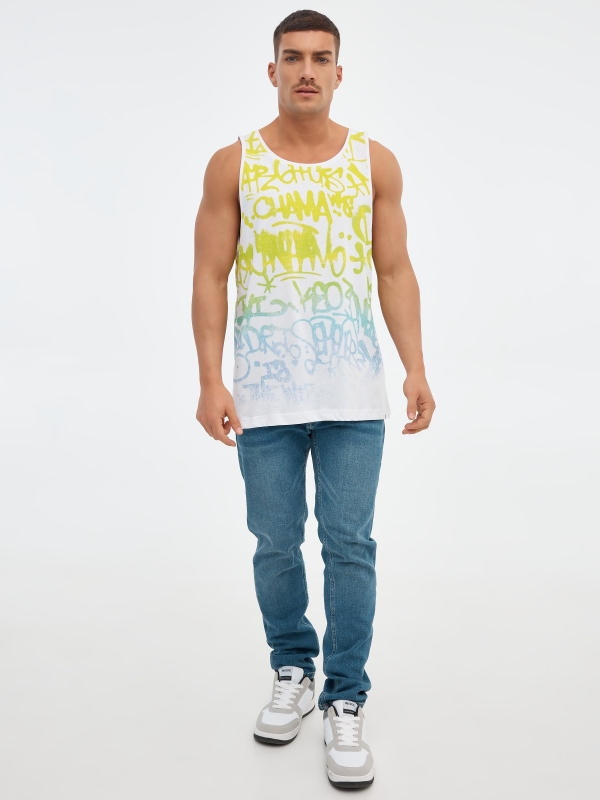 Graffiti tank top white front view