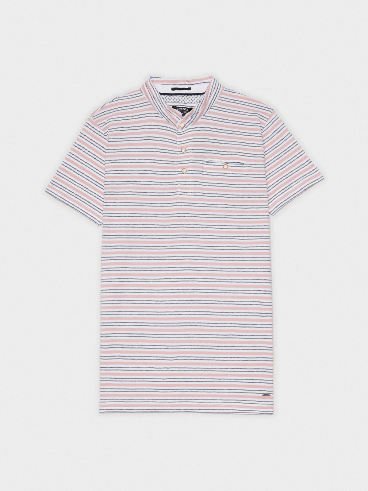  Polo shirt with mao collar stripes multicolor