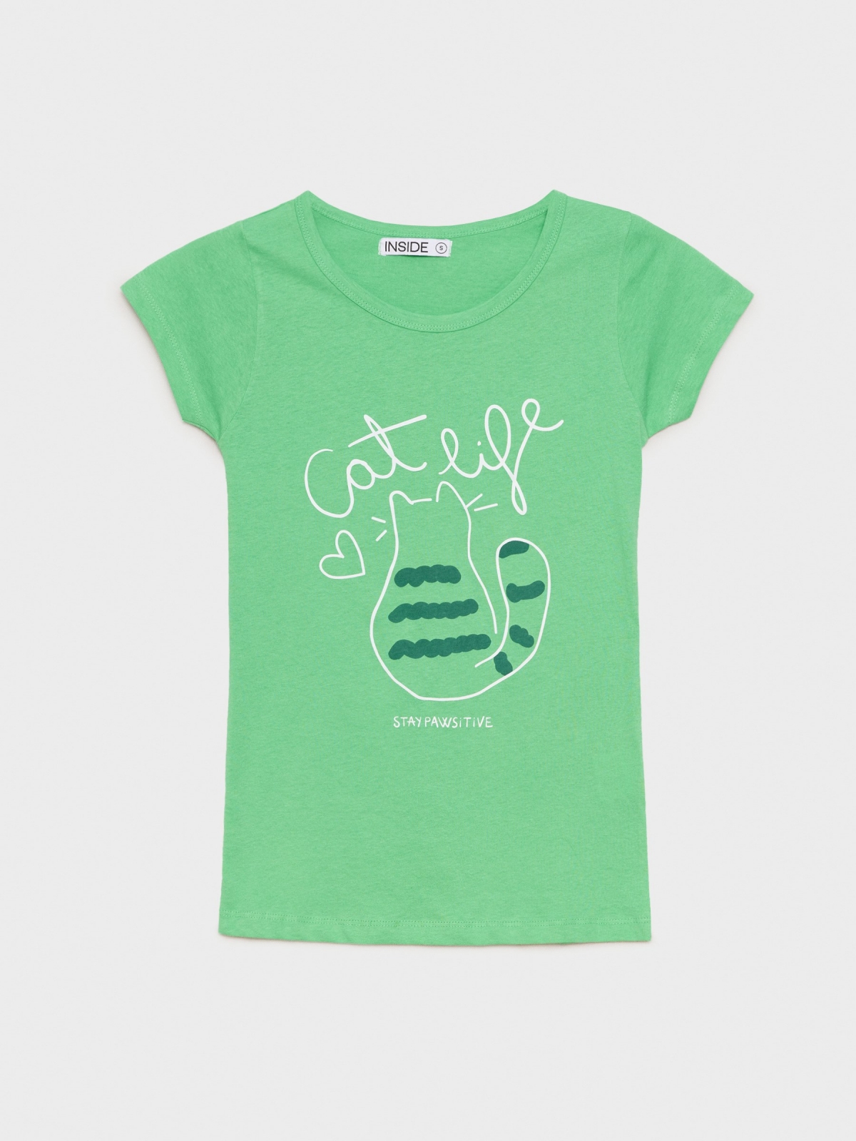  Cat life T-shirt mint